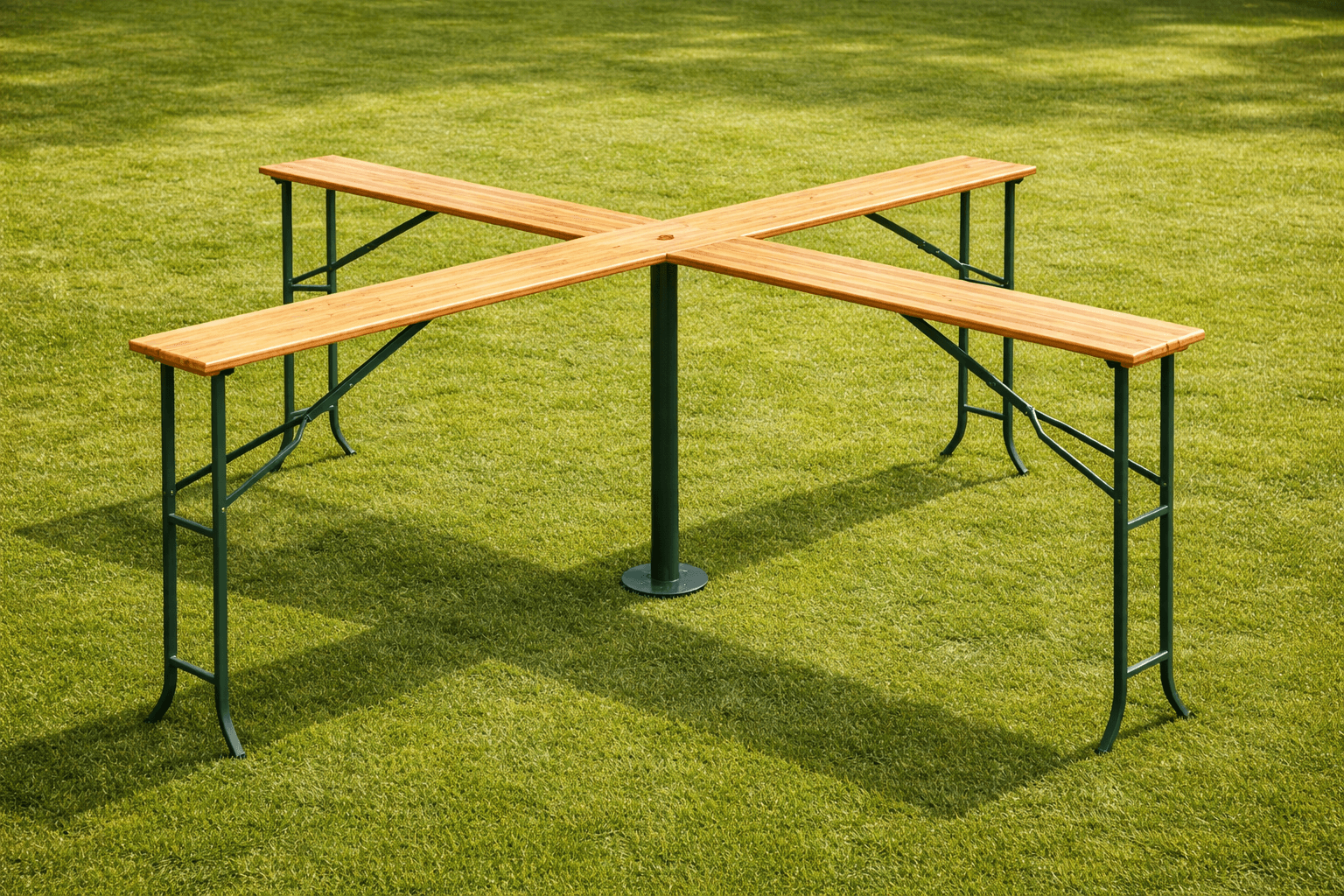 XXL Stehtisch im Bierbank-Style – 241 x 241 cm